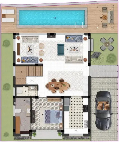 Binghatti Aquarise ground floor plan